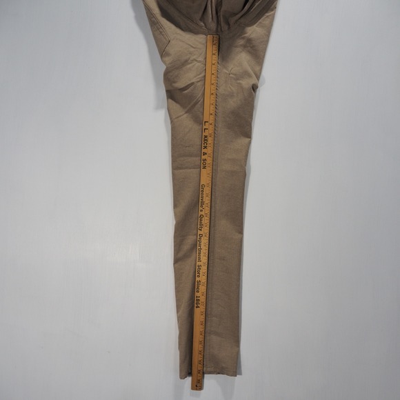 Gustin Jeans Mens 32 Tan Brown Japan Linen Chambray Five Pocket Button Fly Slim - Picture 7 of 11